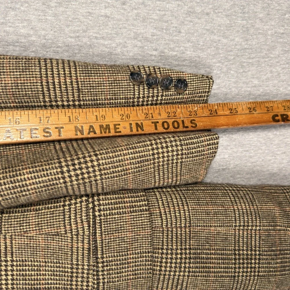 Jos. A. Bank Blazer Mens 41R 100% Camel Hair Sport Coat Suit Jacket Check Plaid
